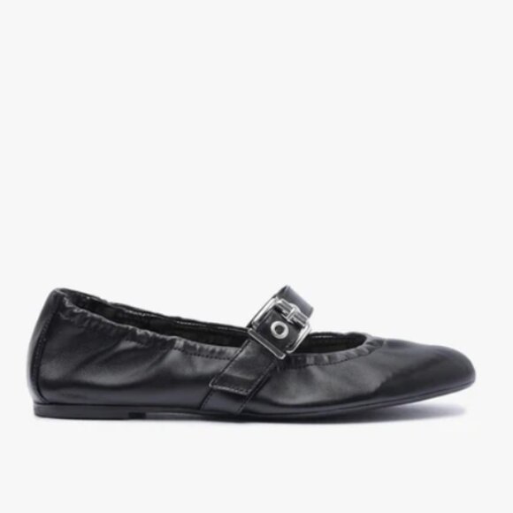 Schutz Calita Nappa Leather Flat Black Size 10 - Picture 1 of 7